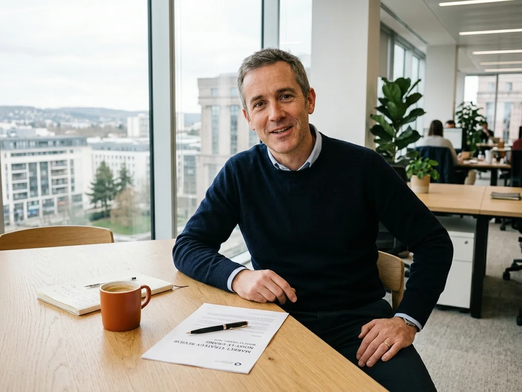 Consultant accueillant pour un rendez-vous SEO stratégique dans les bureaux de Noisy-le-Grand.